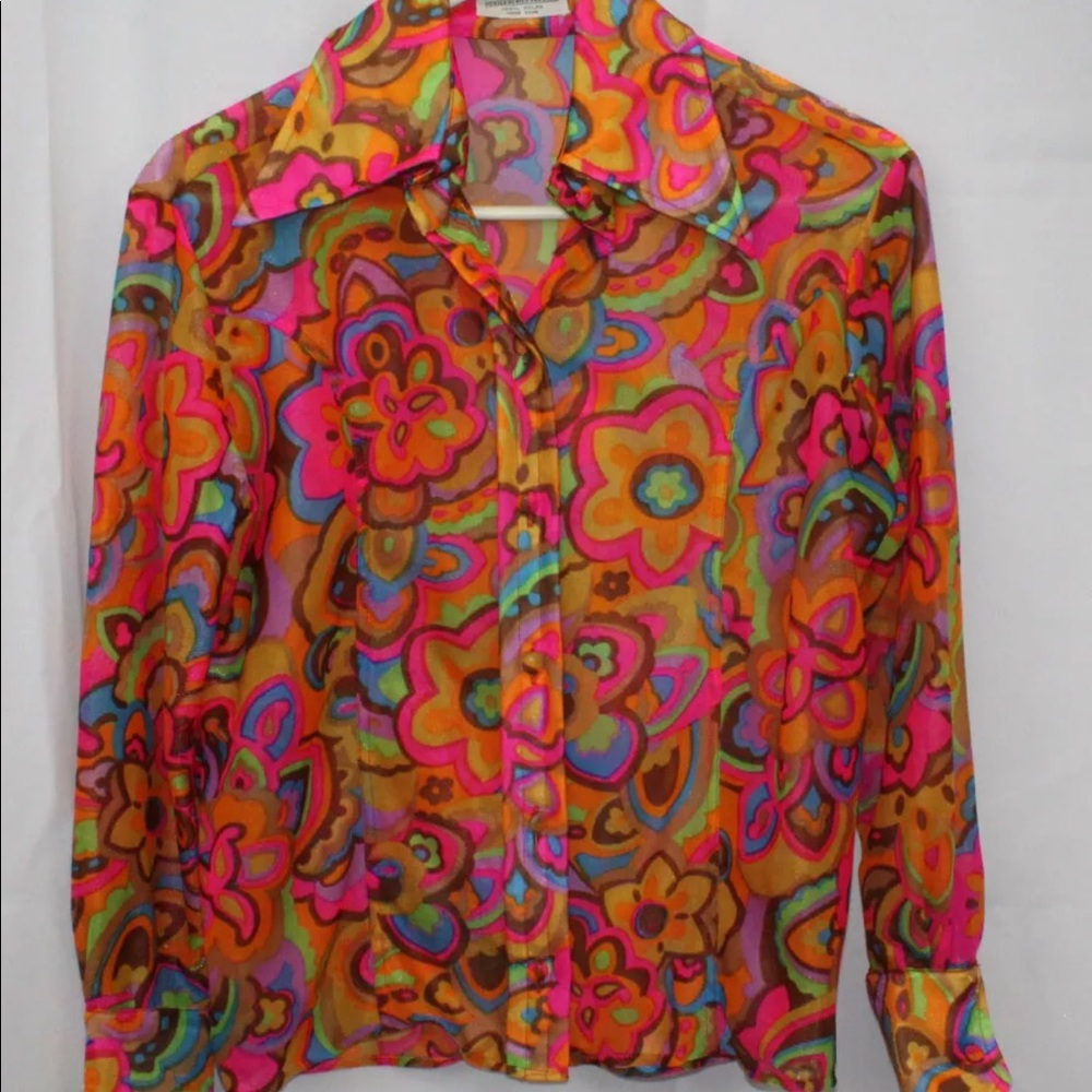 True 60s VINTAGE psychedelic Shirt Lady Marlboro